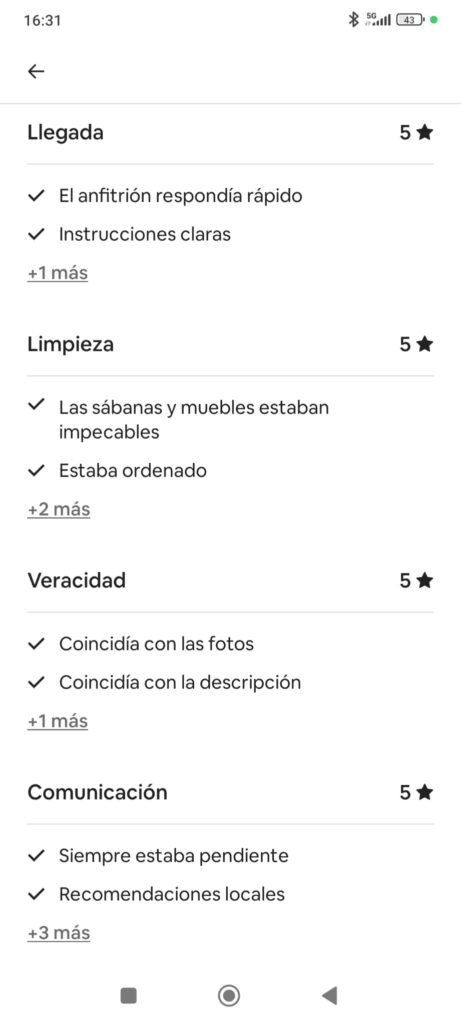 cómo conseguir evaluaciones positivas cinco estrellas en Airbnb