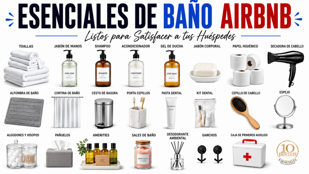 amenities de baño Airbnb